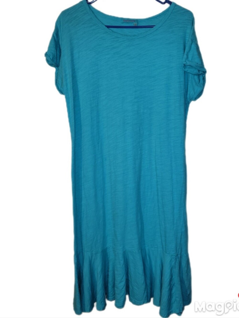 3 Fresh Produce Slub-Knit Cotton T-shirt Dress Scoop Neckline Cap Sleeve Med - Picture 11 of 14